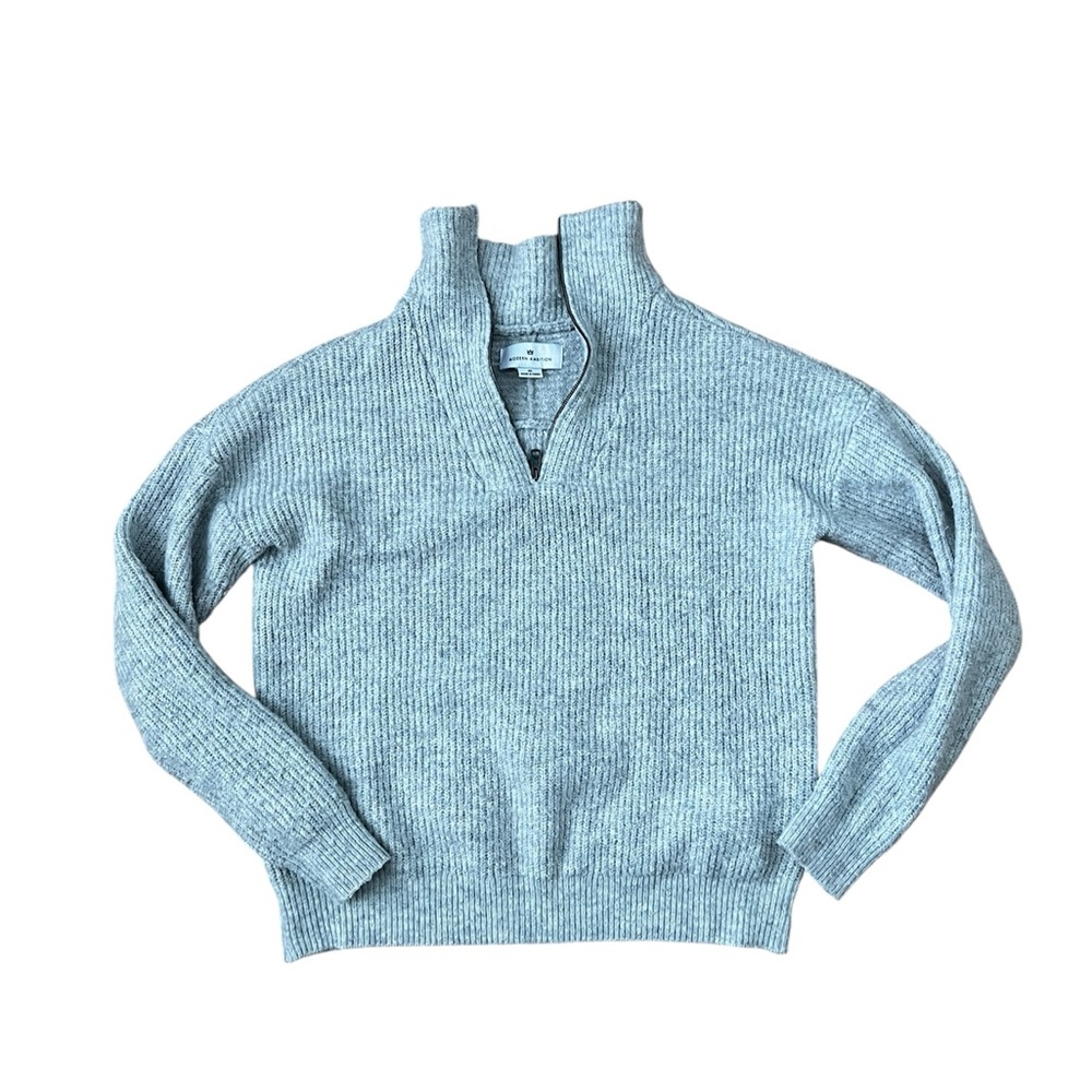 Modern Ambition Gray Quarter-Zip Sweater